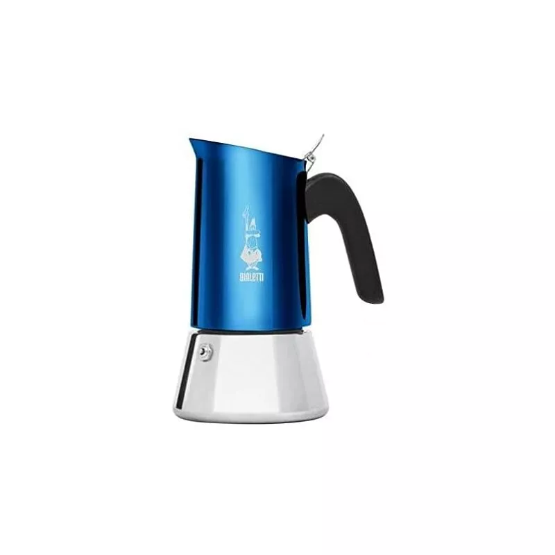 Cafetera New Venus Blue 4 Cup, Mango Anti-Quemaduras, No Apta Para Inducción, 4 Tazas (170 Ml), Acero Inoxidable, Blue - Bialetti En Oferta Cafetera New Venus Blue 4 Cup