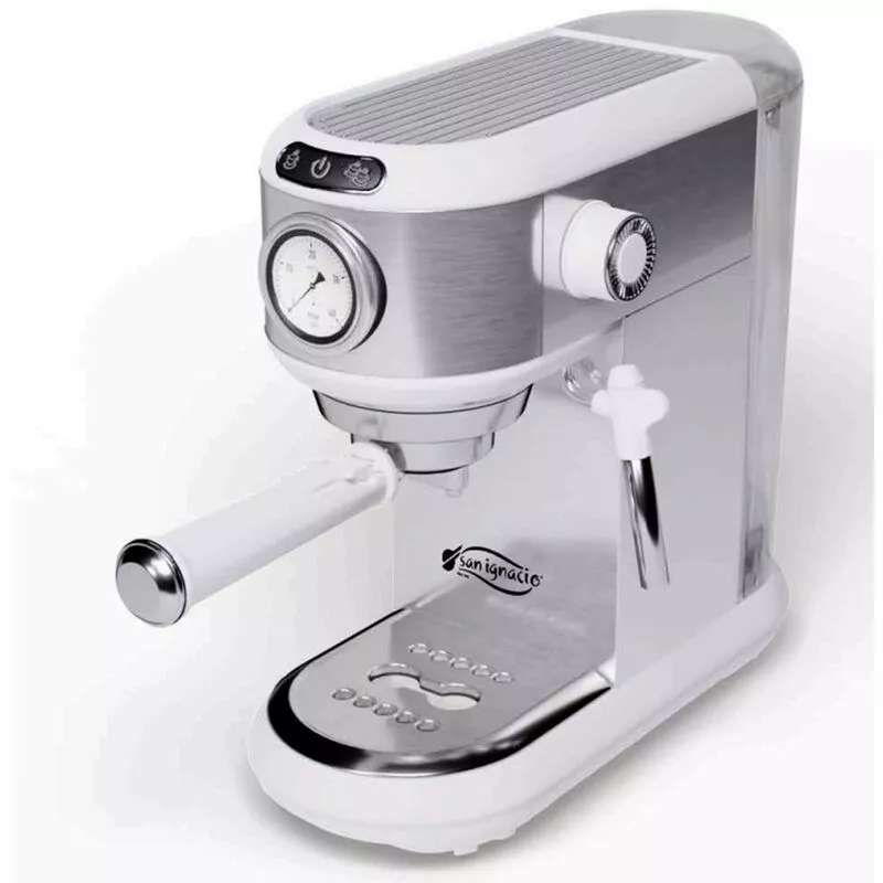 Cafetera expreso san ignacio acero inoxidable 20bar - vaporizador de leche - bomba italiana - calienta tazas superior - barato