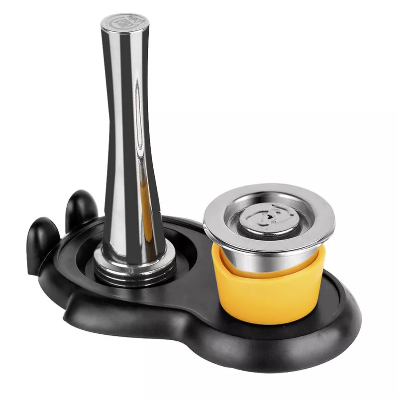 Cápsula de acero inoxidable Juego de base de cápsula de martillo Cápsula de café Accesorio para máquina de café Reutilizable Simple Seguro Práctico barato
