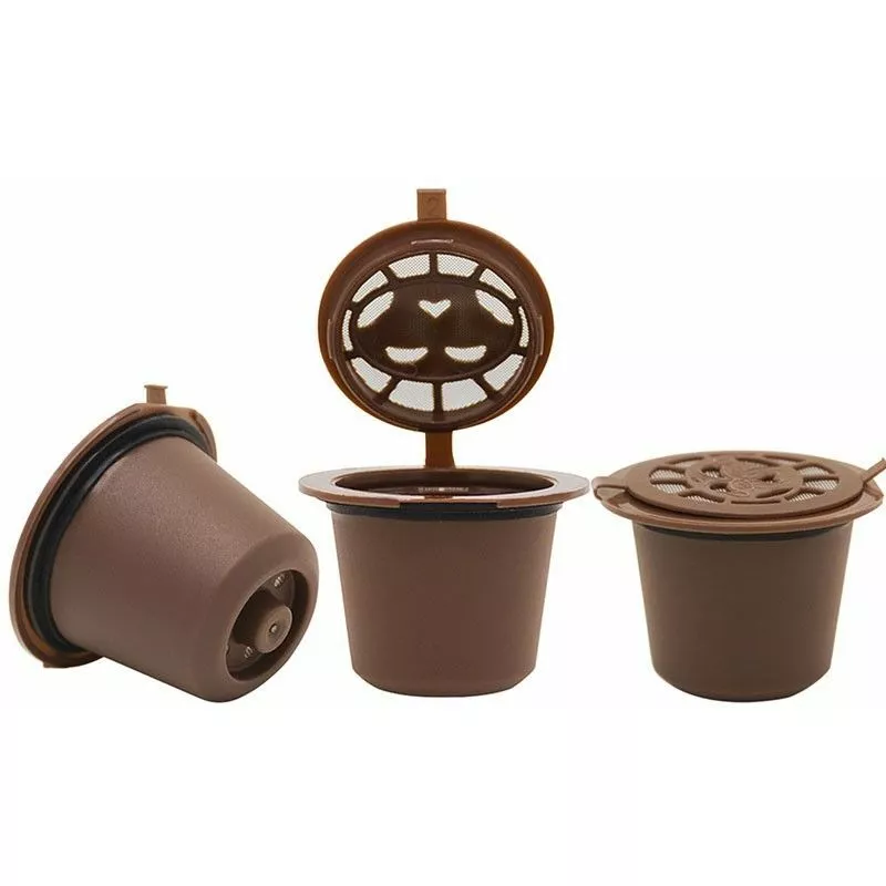 Cápsulas compatibles con Nespresso (Paquete de 6 cápsulas recargables) | Marrón - Marron barato