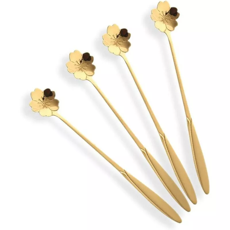 Cuchara de té de mango largo de acero inoxidable