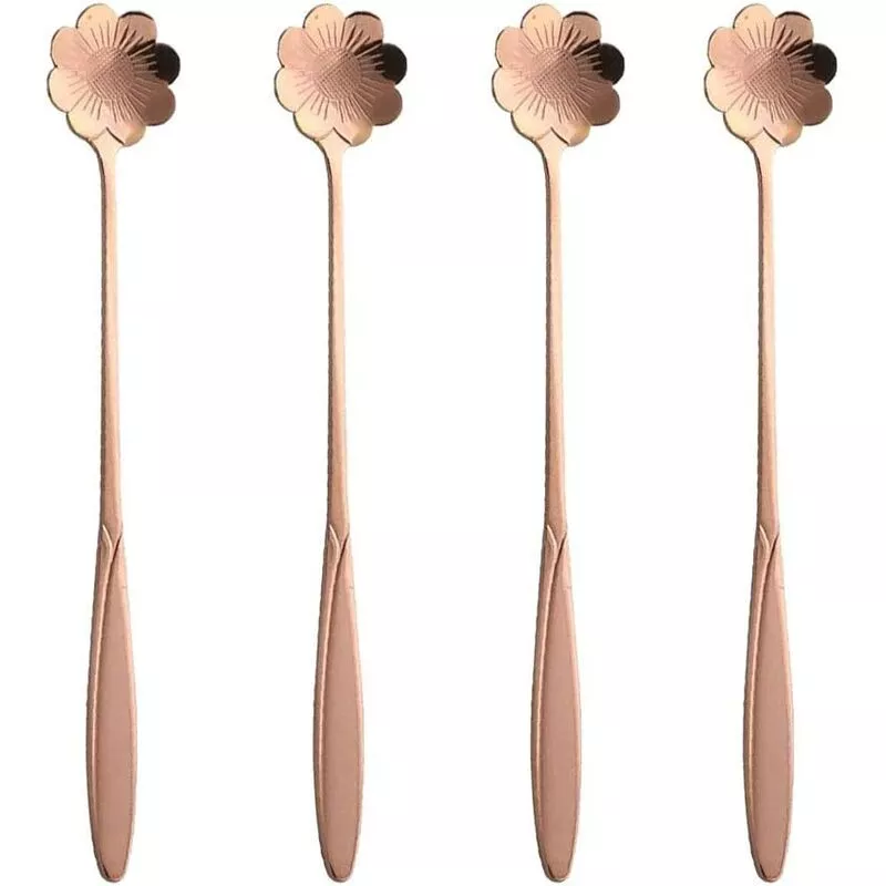 Cuchara de té de mango largo de acero inoxidable