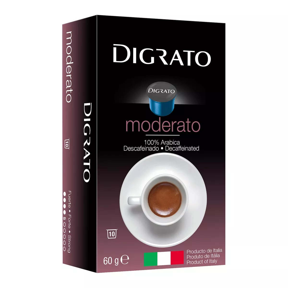 Digrato - Caja De 10 Cápsulas Moderato Café Descafeinado Fuerte barato