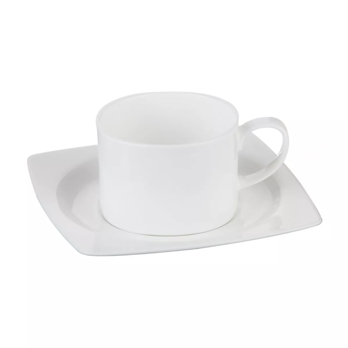 El Corte Inglés - Taza De Café Con Plato Semicuadrado Bone China Essential Blanco barato