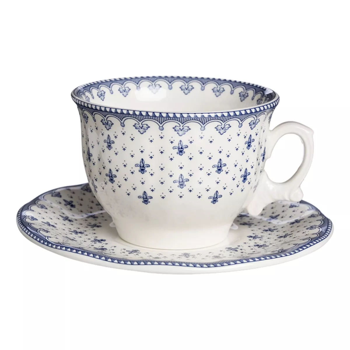 La Cartuja De Sevilla - Taza De Desayuno Con Plato Flor De Lis Azul barato