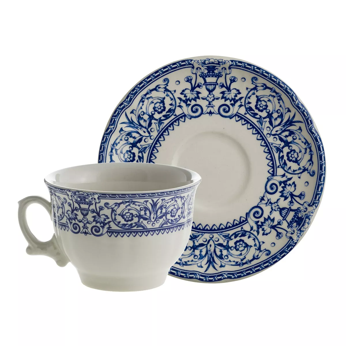 La Cartuja De Sevilla - Taza De Desayuno Con Plato Imperio 150 Aniversario Azul barato