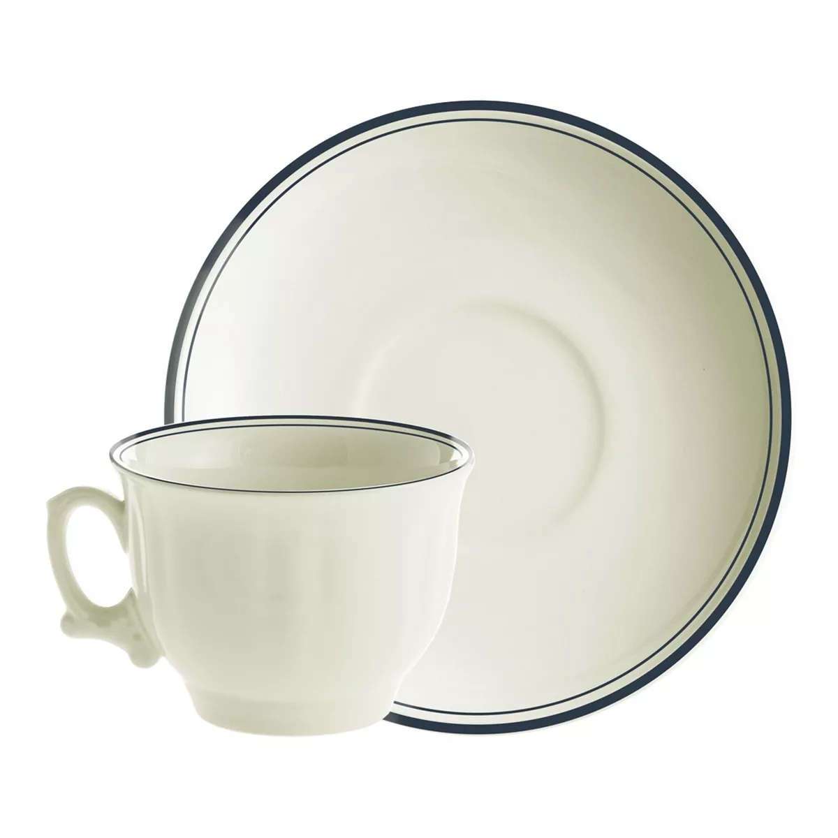 La Cartuja De Sevilla - Taza De Desayuno Con Plato Ochavado Basic Azul Blanco / Azul barato