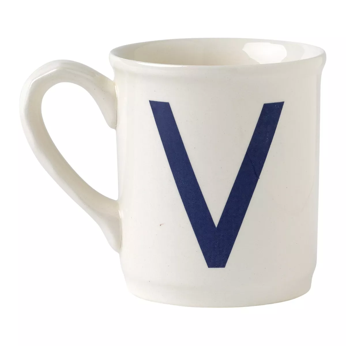La Cartuja De Sevilla - Taza Mug Alfabeto 'V' Blanco / Azul barato