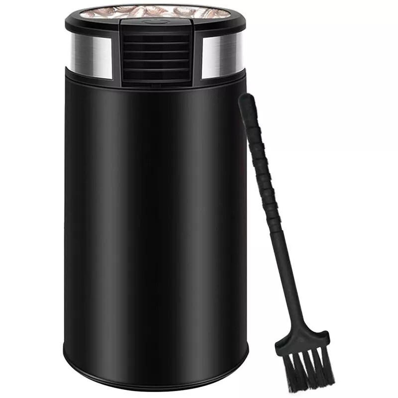 Molinillo de café eléctrico con un cepillo de limpieza Molinillo de grano de hoja de acero inoxidable para café Nueces Callos barato