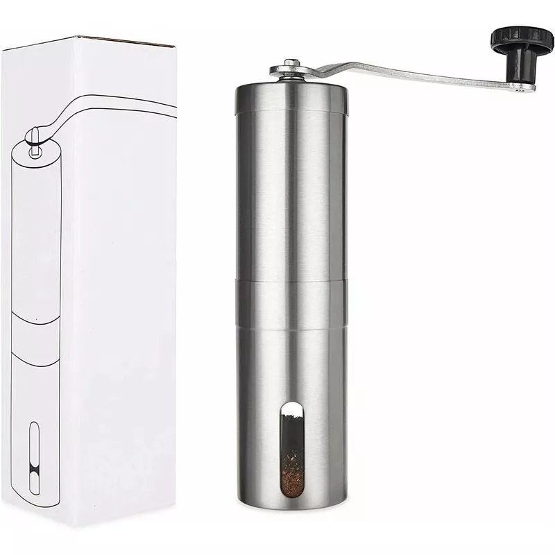 Molinillo de café manual de acero inoxidable y cerámica infinitamente ajustable y fácil de limpiar barato