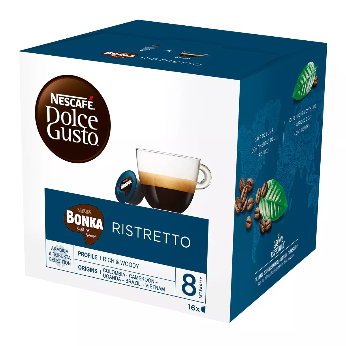 Nescafé Dolce Gusto - Estuche 16 Cápsulas NESCAFE DOLCE GUSTO Bonka Ristretto Selección Arábica Y Robusta De Colombia