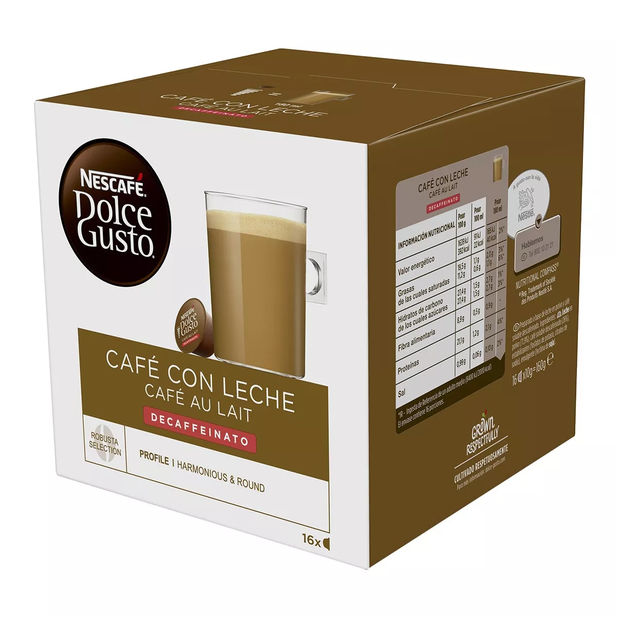 Nescafé Dolce Gusto - Estuche 16 Cápsulas NESCAFE DOLCE GUSTO Café Con Leche Decaffeinato Selección Robusta barato