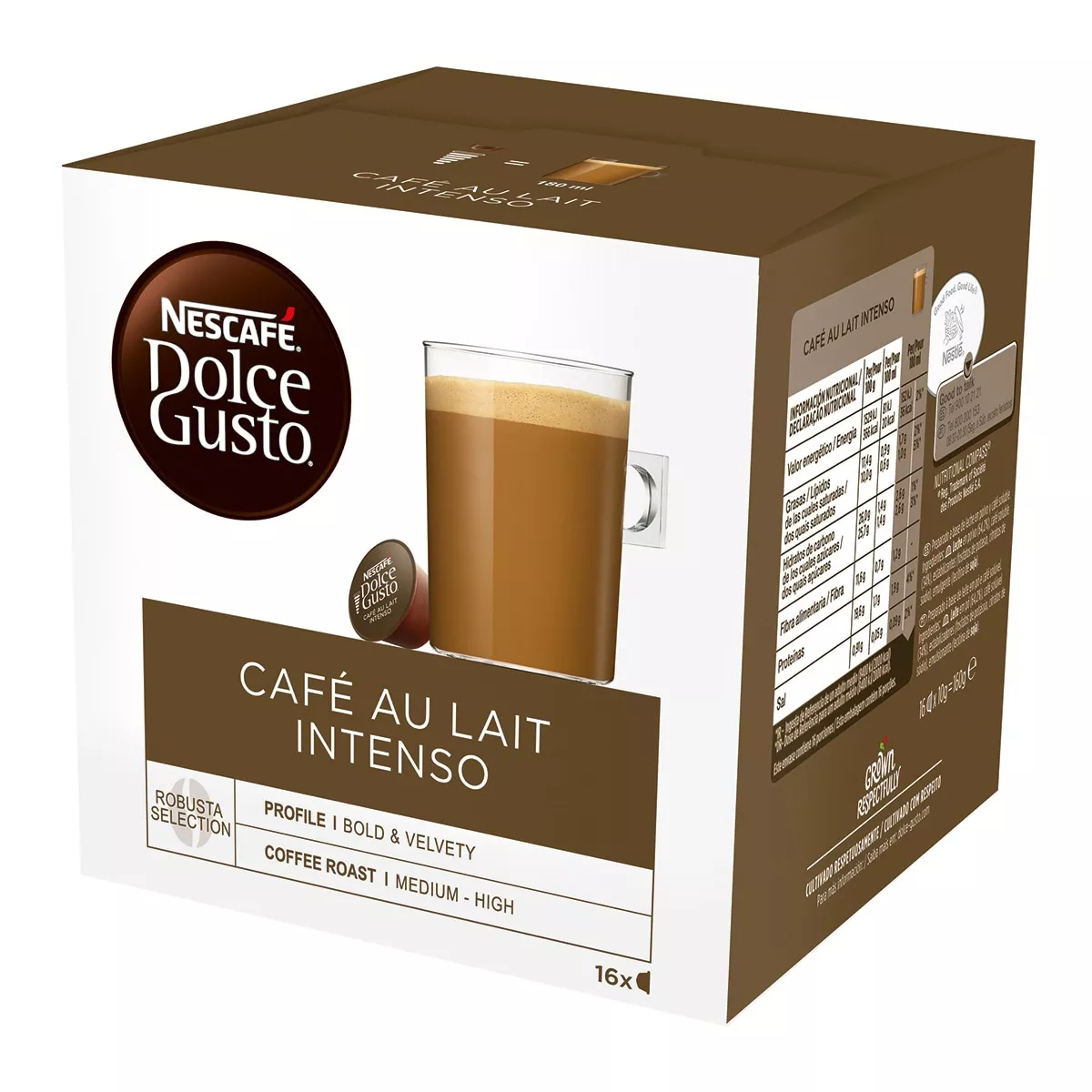 Nescafé Dolce Gusto - Estuche 16 Cápsulas NESCAFE DOLCE GUSTO Café Con Leche Intenso Selección Robusta barato