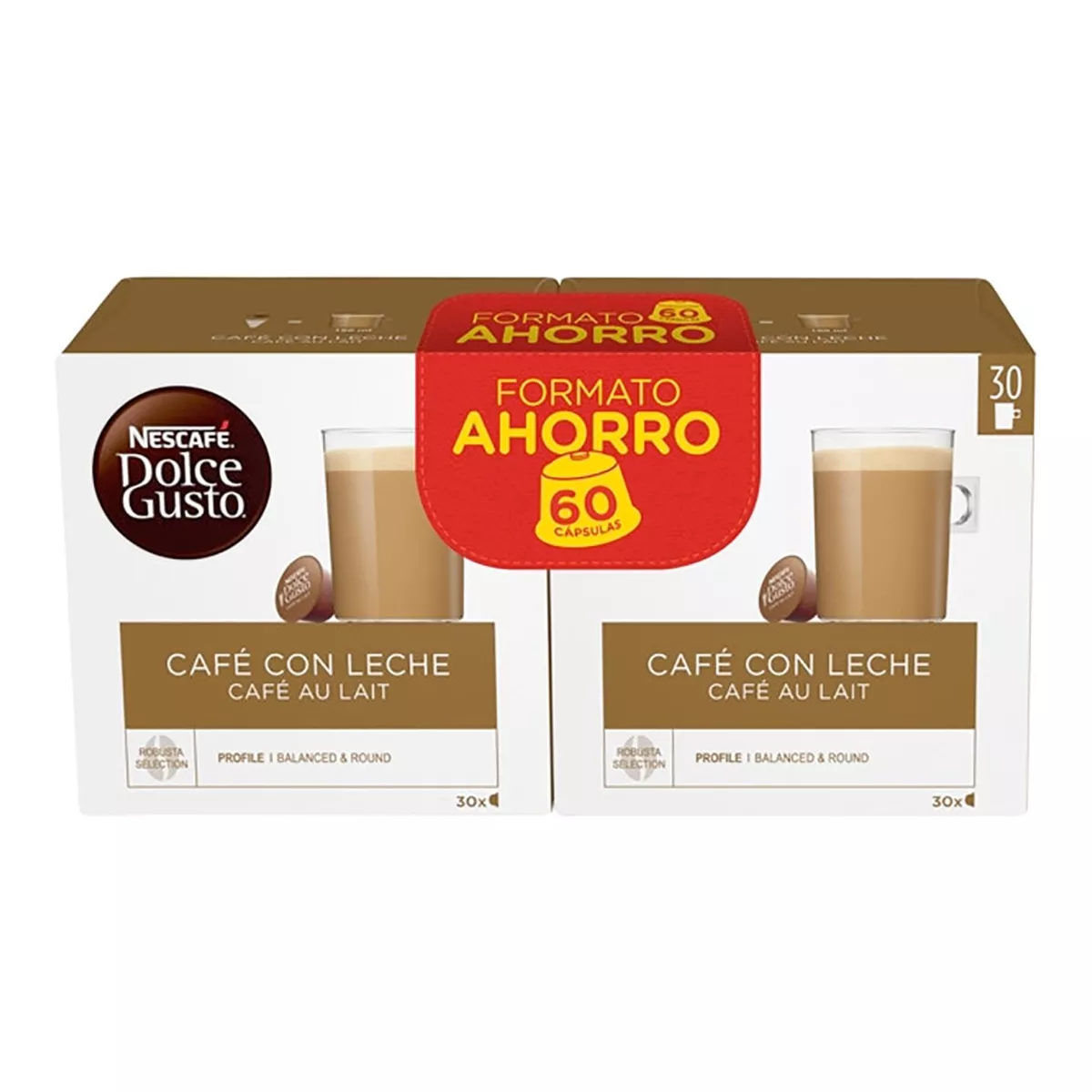 Nescafé Dolce Gusto - Pack De 2 Estuches 30 Cápsulas NESCAFE DOLCE GUSTO Café Con Leche barato