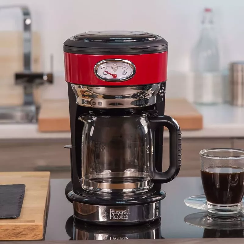 Russell Hobbs Cafetera Retro Cinta Roja 1000 W 1,25 L - Rojo En Oferta Russell Hobbs Cafetera Retro Cinta Roja 1000 W 1