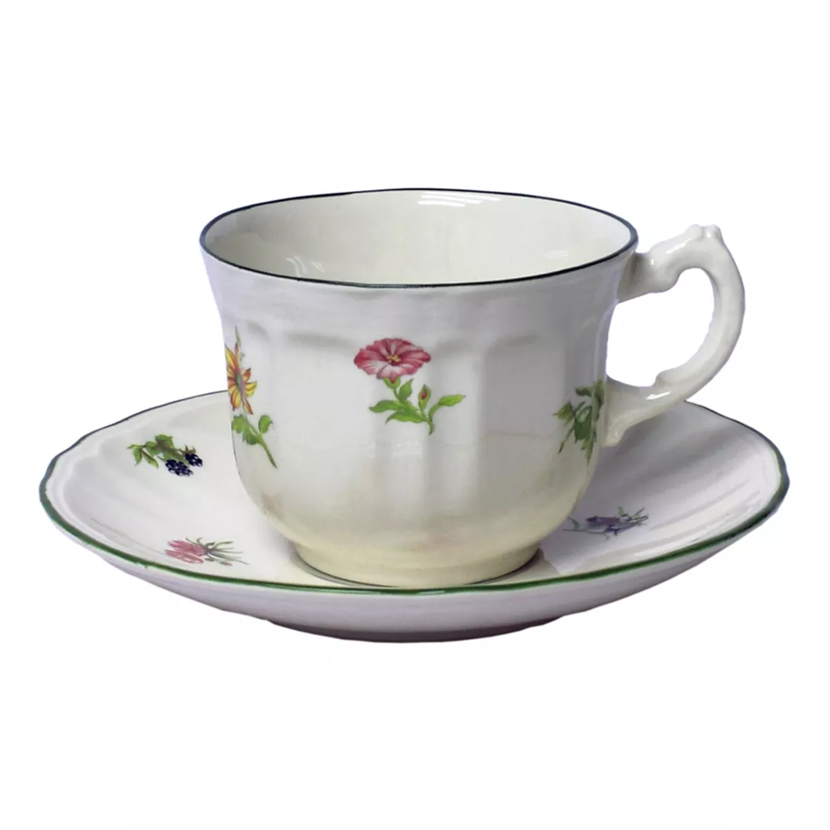 San Claudio - Taza De Té Con Plato Flores Y Frutas Multicolor barato