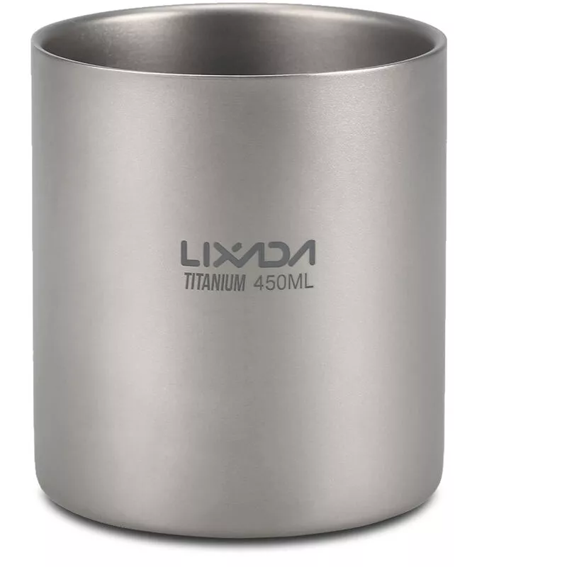 Taza de agua aislada de doble pared de titanio Lixada de 450 ml