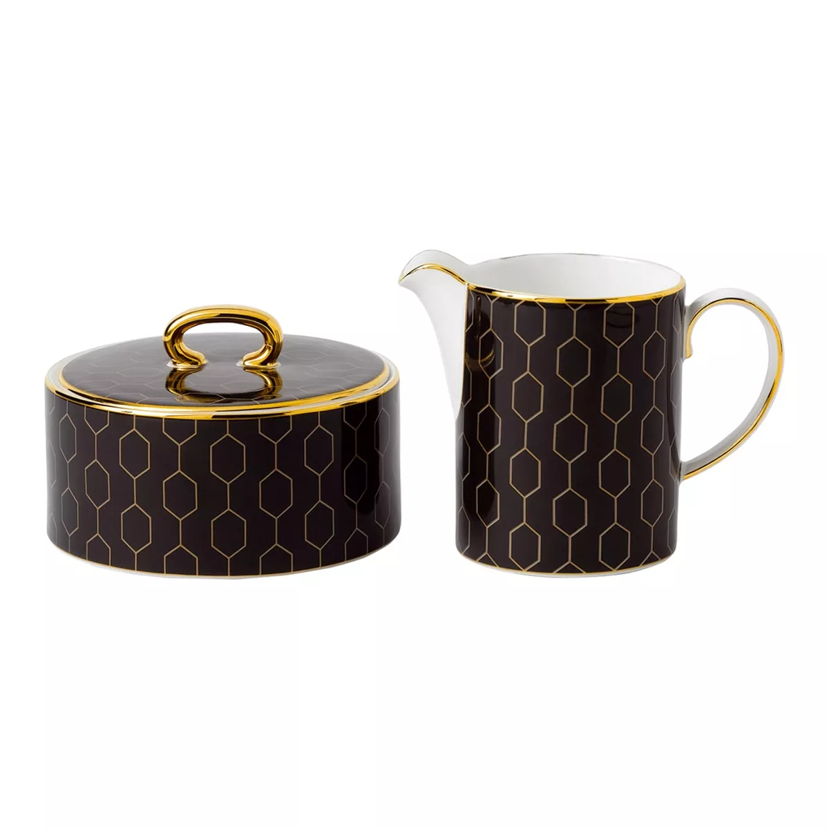Wedgwood - Set Azucarero Y Lechera Gio Gold Negro barato