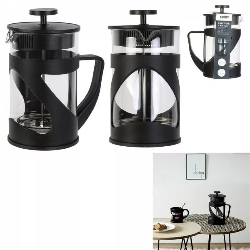 cafetera piston negra 80cl 7 tazas barato