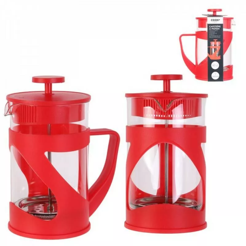 cafetera piston roja 80cl 7 tazas barato